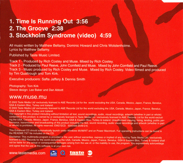 Muse : Time Is Running Out (CD, Single, Enh)