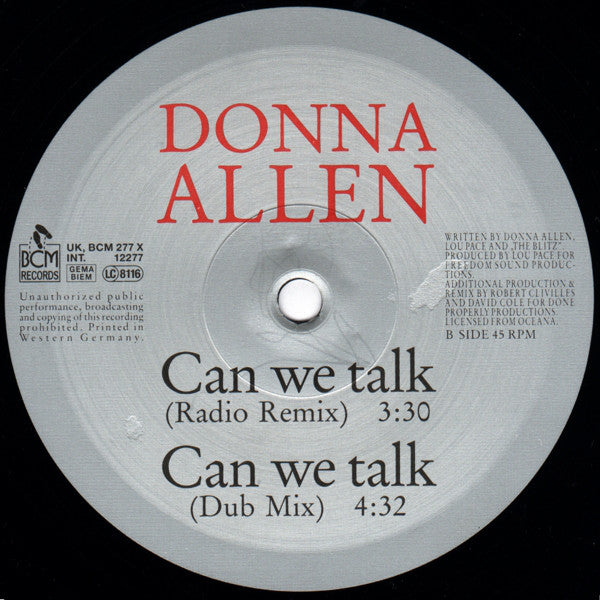 Donna Allen : Can We Talk (12", Single)