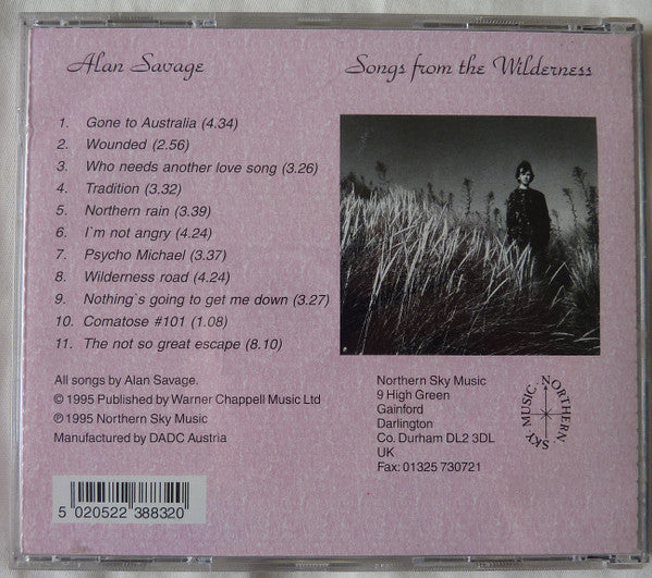 Alan Savage (2) : Songs From The Wilderness (CD, Album)