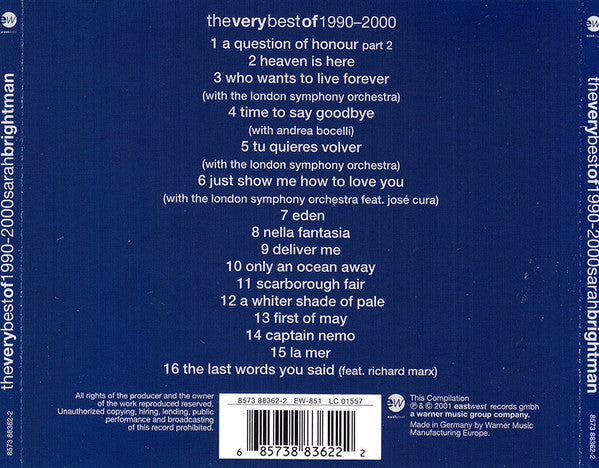 Sarah Brightman : The Very Best Of 1990-2000 (CD, Comp, Met)