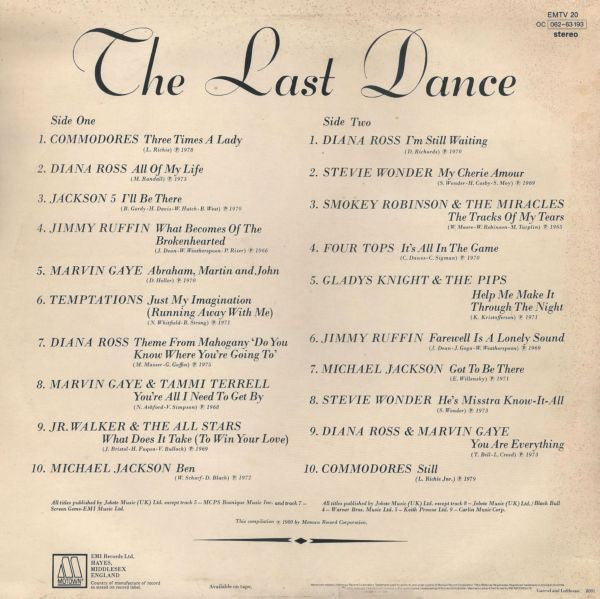 Various : The Last Dance (LP, Comp)