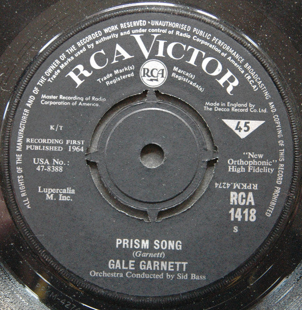 Gale Garnett : We'll Sing In The Sunshine (7", Single)