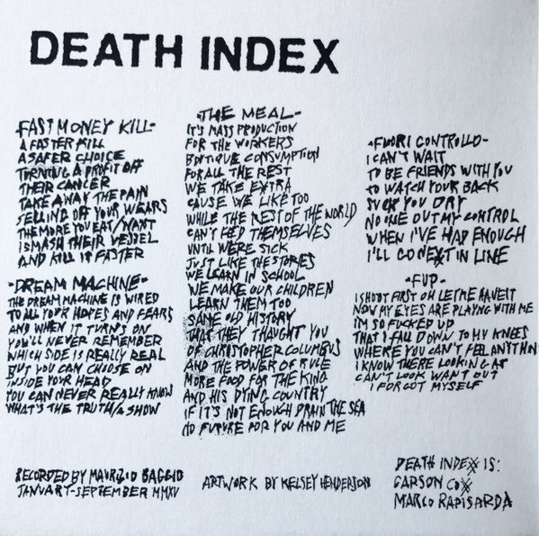 Death Index : Death Index (CD, Album)