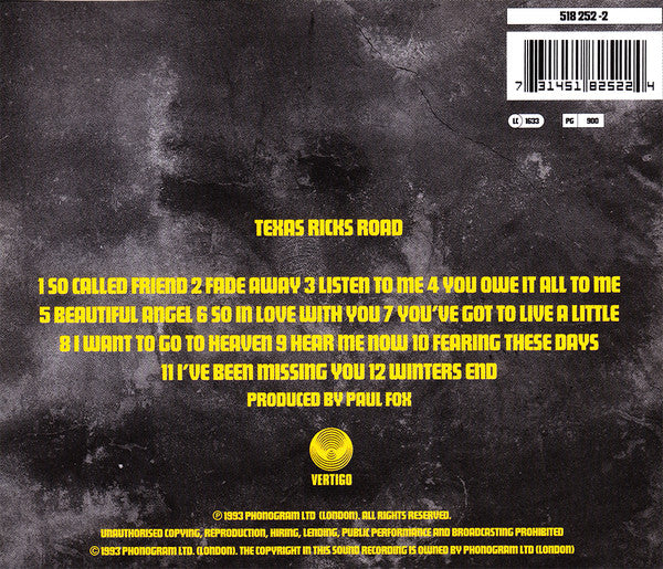 Texas : Ricks Road (CD, Album, PMD)