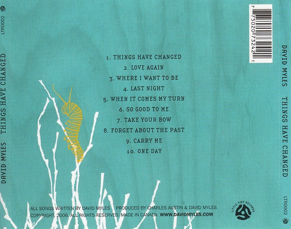 David Myles (2) : Things Have Changed (CD, Album)