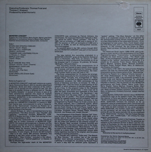 Eugene List, Frank Glazer, Barry Snyder, Maria Luisa Faini, Samuel Adler, Eastman School Of Music Piano Faculty : Monster Concert (LP, Album)