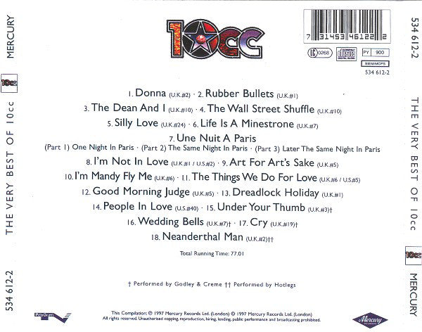 10cc : The Very Best Of 10cc (CD, Album, Comp, RM)