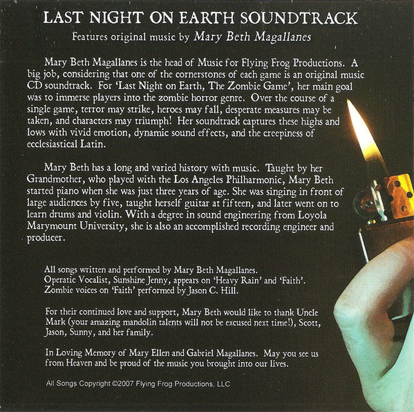 Mary Beth Magallanes : Last Night On Earth - The Zombie Game (Game Soundtrack) (CD, Album)