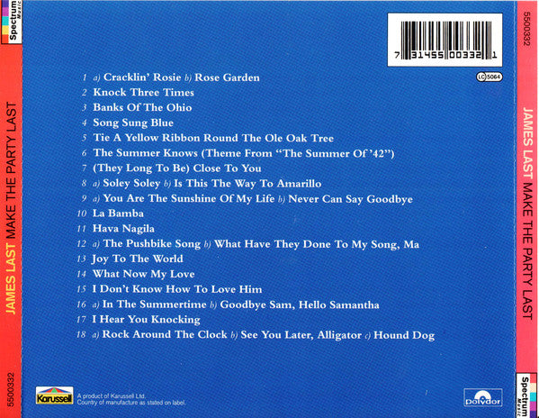 James Last : Make The Party Last (CD, Comp, RE)