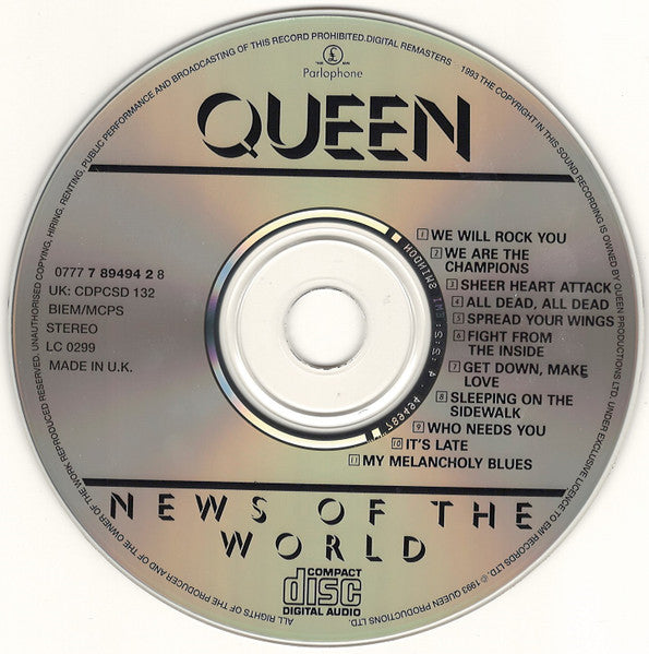 Queen : News Of The World (CD, Album, RE, RM, RP)