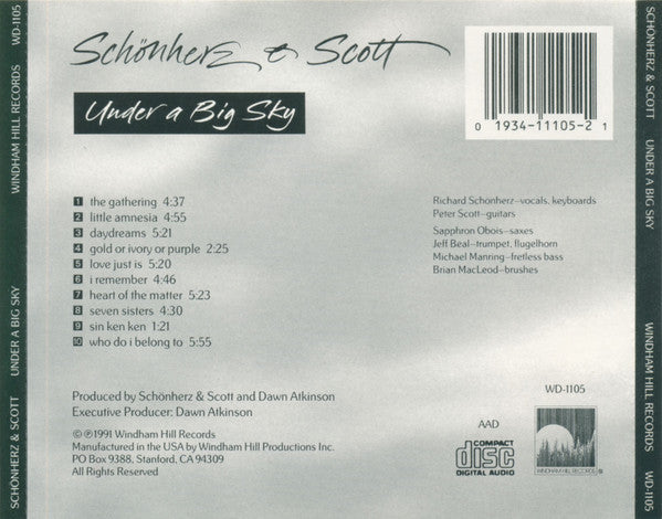 Schönherz & Scott : Under A Big Sky (CD, Album)