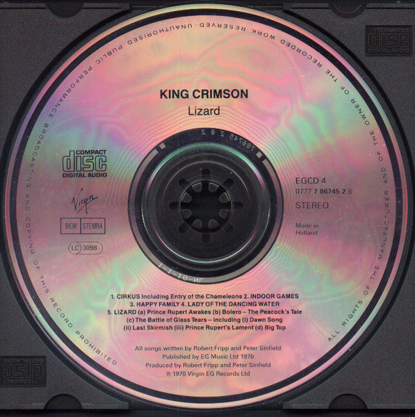 King Crimson : Lizard (CD, Album, RE)