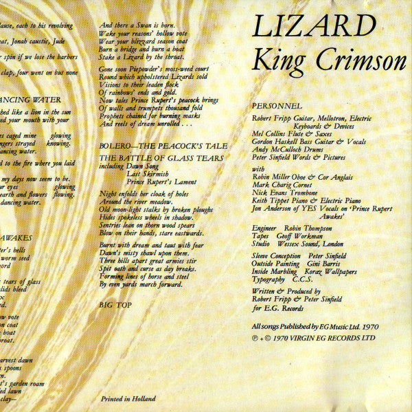 King Crimson : Lizard (CD, Album, RE)