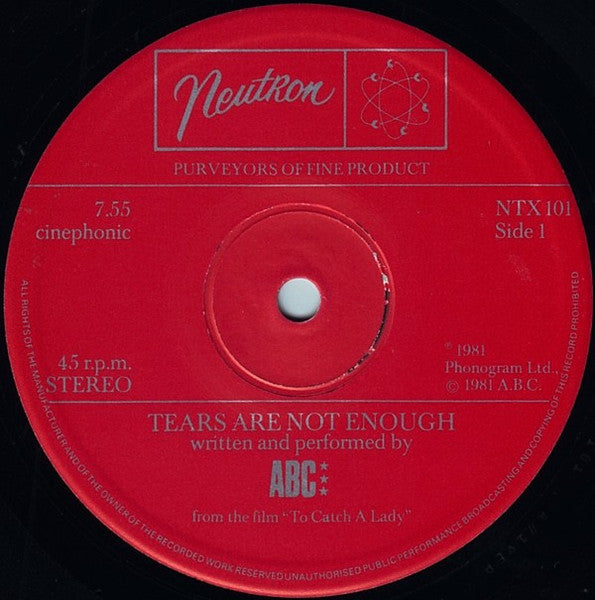 ABC : Tears Are Not Enough (12", Single, M/Print)