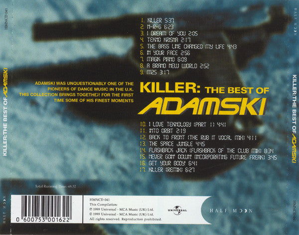 Adamski : Killer: The Best Of Adamski (CD, Album, Comp)