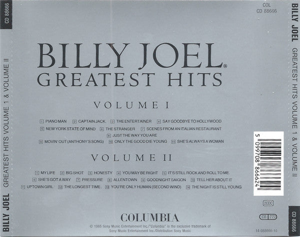 Billy Joel : Greatest Hits Volume I & Volume II (2xCD, Comp, RE)