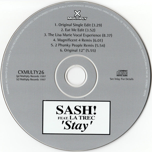 Sash! Feat. La Trec : Stay (CD, Single)
