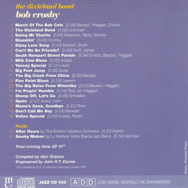Bob Crosby : The Dixieland Band (CD, Comp, Mono)