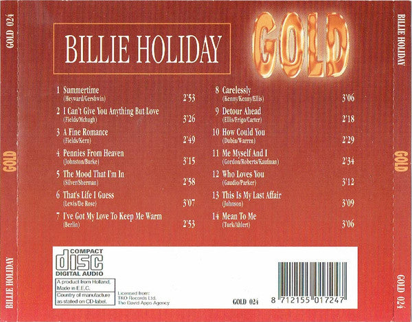 Billie Holiday : Gold (CD, Comp, RE)