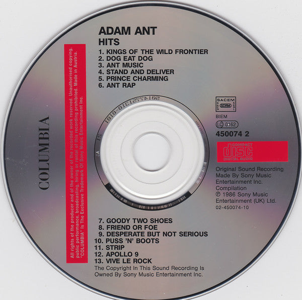 Adam Ant - Hits (CD) (Very Good Plus (VG)) - DaddyPop