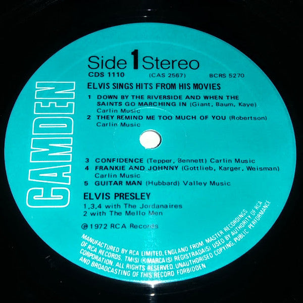 Elvis Presley : Elvis Sings Hits From His Movies (LP, Comp)