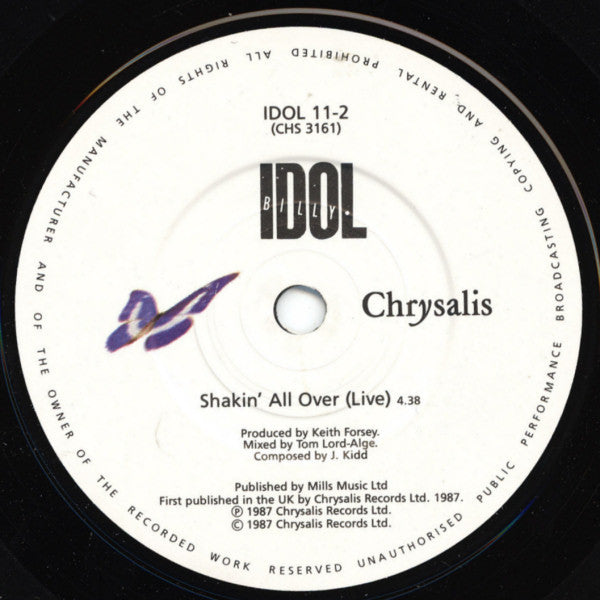 Billy Idol : Mony Mony (Live) (7", Single)