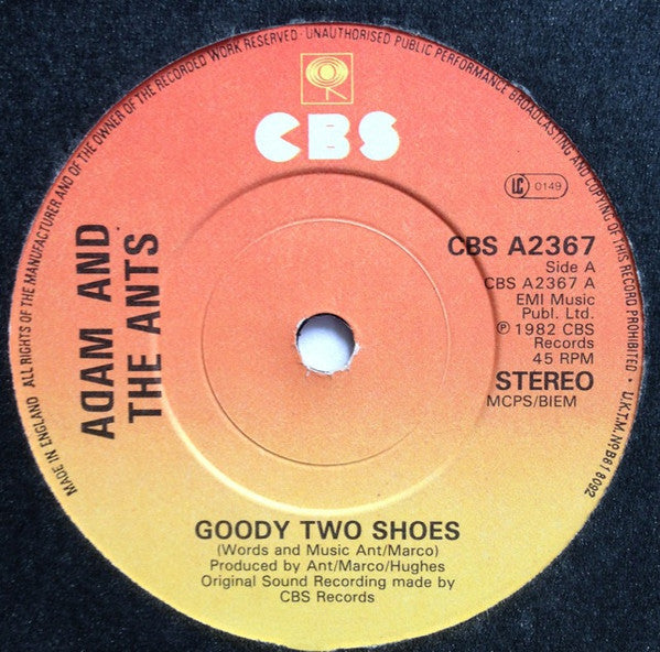 Adam And The Ants - Goody Two Shoes (7) (Very Good Plus (VG)) - DaddyPop