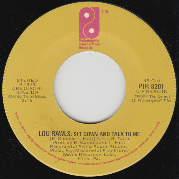 Lou Rawls : Sit Down And Talk To Me / When You Get Home (7", Single)