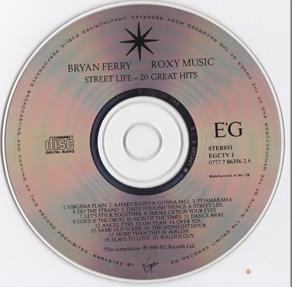 Bryan Ferry / Roxy Music : Street Life - 20 Great Hits (CD, Comp, RP)