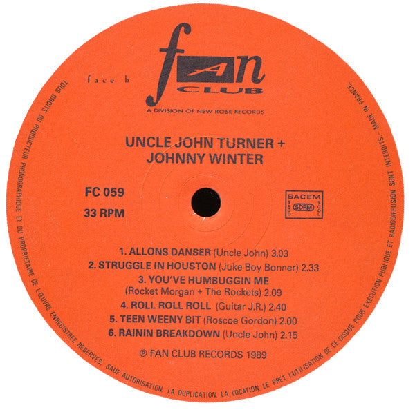 "Uncle" John Turner & Johnny Winter : Uncle John Turner + Johnny Winter (LP, Album)