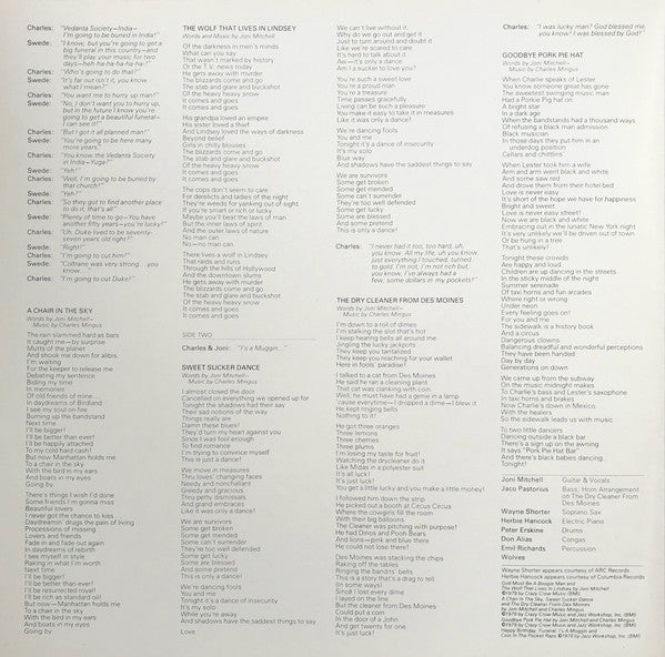 Joni Mitchell : Mingus (LP, Album, Gat)