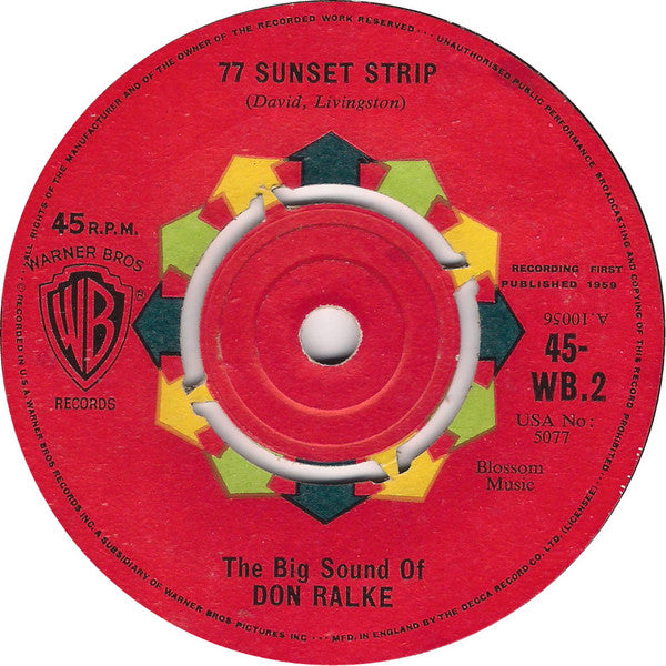 Don Ralke ,The Big Sound of Don Ralke Pete Candoli And His Orchestra : 77 Sunset Strip (7")
