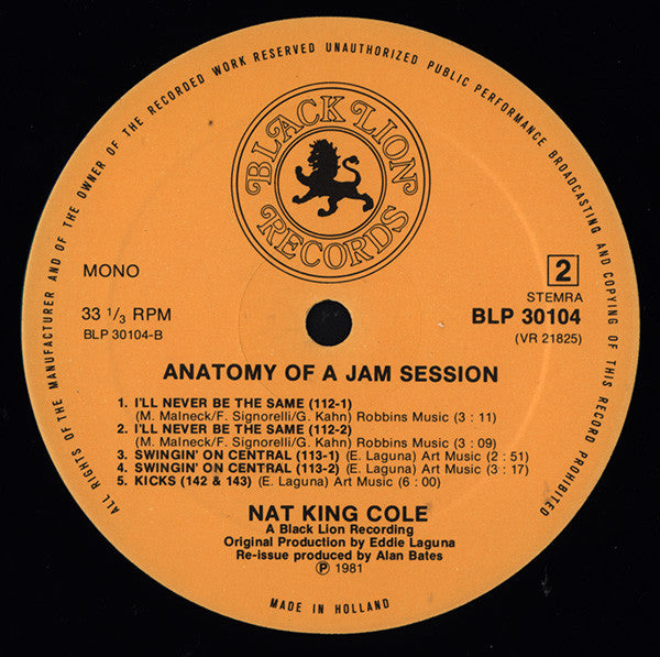 The Sunset All Stars With Nat King Cole, Buddy Rich And Charlie Shavers : Anatomy Of A Jam Session (LP, Album, Mono, RE)