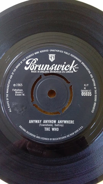 The Who : Anyway Anyhow Anywhere (7")