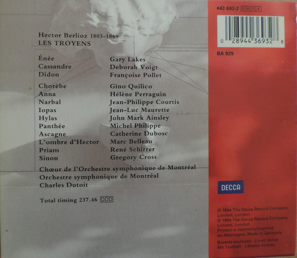 Hector Berlioz - Gary Lakes, Françoise Pollet, Deborah Voigt, Gino Quilico, Jean-Philippe Courtis, Helène Perraguin, John Mark Ainsley, Chœur De L'Orchestre Symphonique De Montréal Et Orchestre Symphonique De Montréal, Charles Dutoit : Les Troyens (4xCD, Album + Box, Sli)