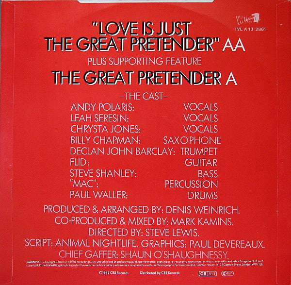 Animal Nightlife - Love Is Just The Great Pretender (12) (Very Good Plus (VG)) - DaddyPop