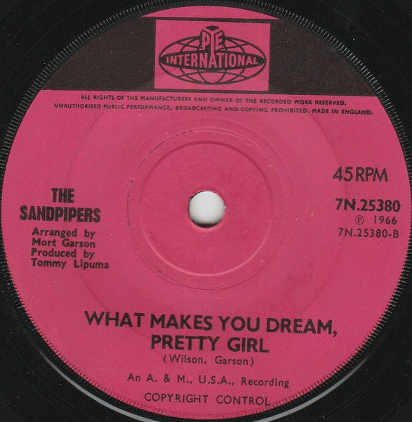 The Sandpipers : Guantanamera (7", Single, Sol)