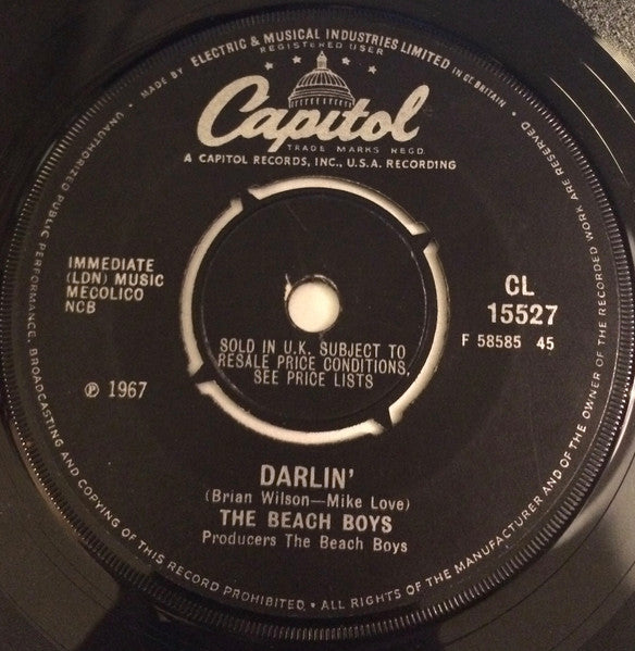The Beach Boys : Darlin' (7", Single, Pus)