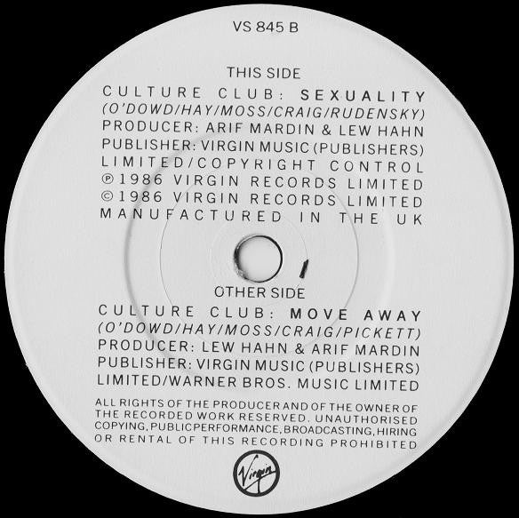 Culture Club : Move Away (7", Single)