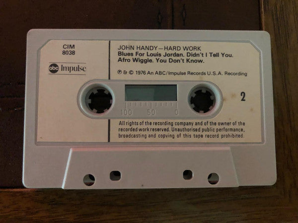 John Handy - Hard Work (Cassette) (Very Good Plus (VG)) - DaddyPop