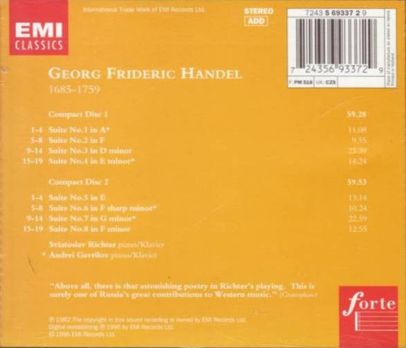 Georg Friedrich Händel - Andrei Gavrilov, Sviatoslav Richter : Keyboard Suites I (2xCD)