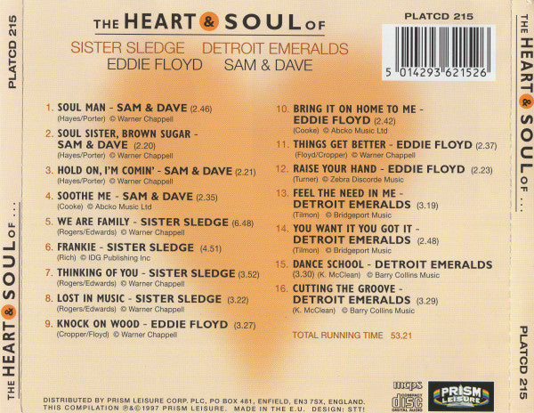 Sister Sledge / Eddie Floyd / Detroit Emeralds / Sam & Dave : The Heart & Soul Of... (CD, Comp)