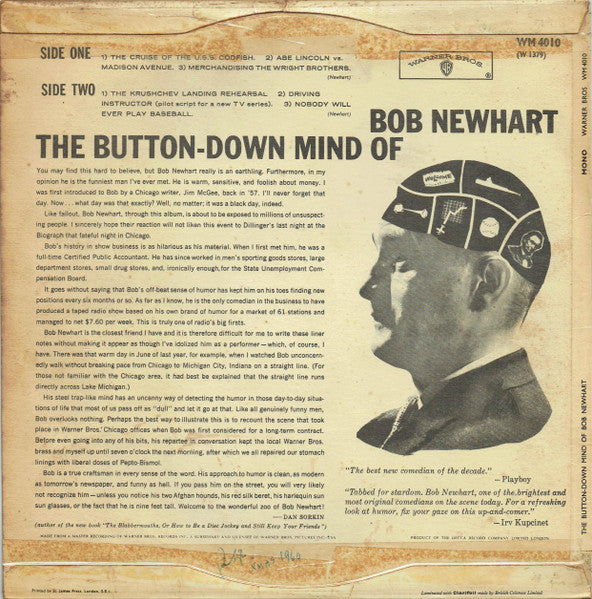 Bob Newhart : The Button-Down Mind Of Bob Newhart (LP, Mono)