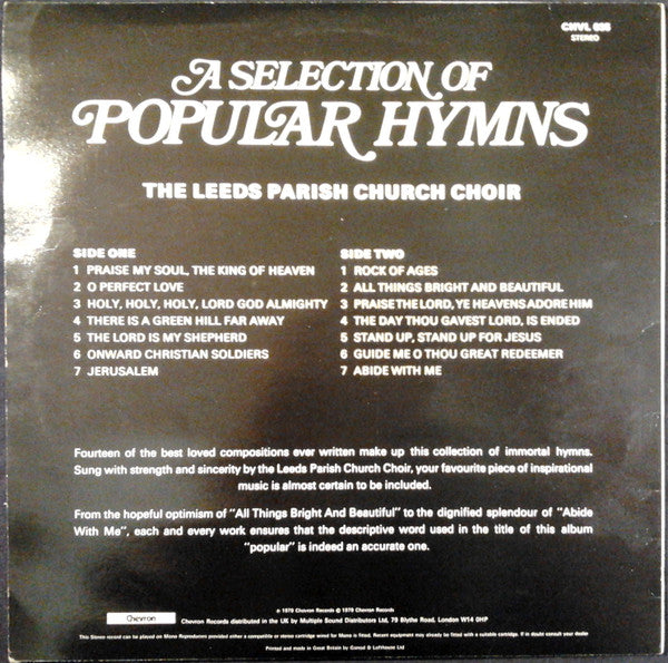 Leeds Parish Church Choir : A Selection Of Popular Hymns (LP)