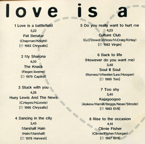Various - Love Is A Battlefield (CD) (Very Good Plus (VG)) - DaddyPop