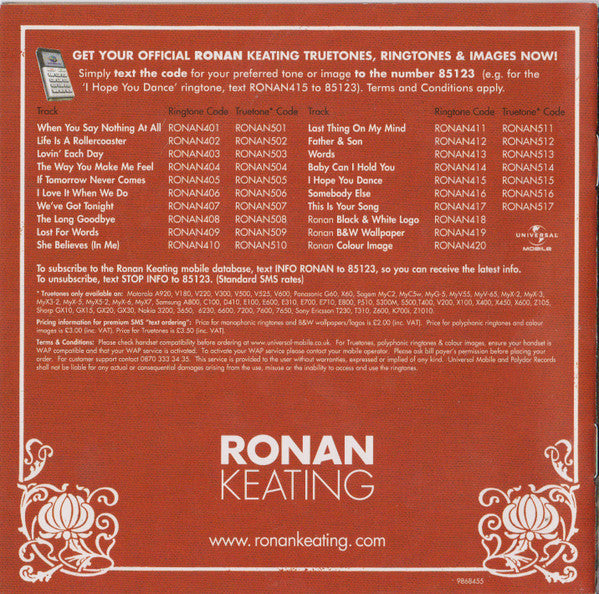 Ronan Keating : 10 Years Of Hits (CD, Comp, S/Edition, UK )