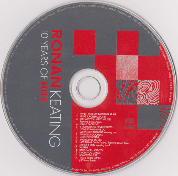 Ronan Keating : 10 Years Of Hits (CD, Comp, S/Edition, UK )