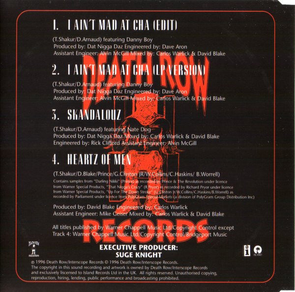 2Pac - I Aint Mad At Cha (CD) (Very Good Plus (VG)) - DaddyPop