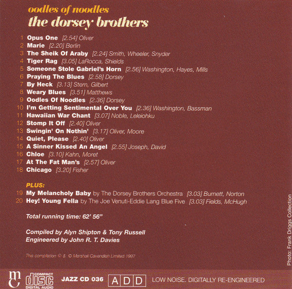 The Dorsey Brothers : Oodles Of Noodles (CD, Comp, RM)