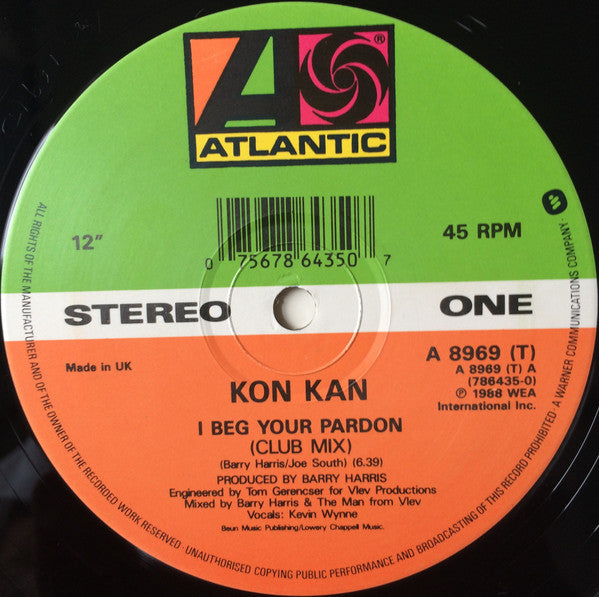 Kon Kan : I Beg Your Pardon (Club Mix) (12", Single, Gre)